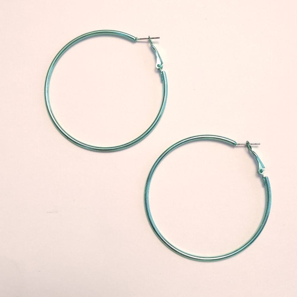 Large Mint Green Hoop Earrings